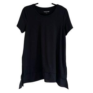 2/$30 Soft Surroundings Black Asymmetrical Boxy Tunic Tee
